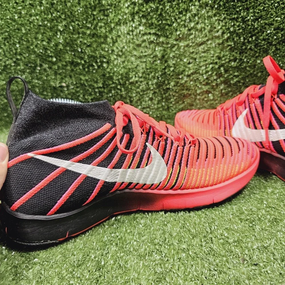 Nike Free Train Force FlyKnit Black Neon Crimson‎ Sneakers 833275-001 Mens 8.5